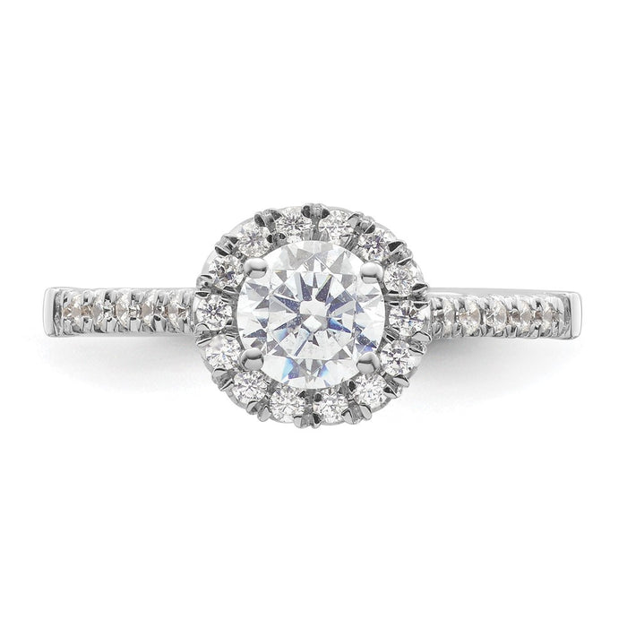 Buy 14K White Gold Halo Semi-Mount Engagement Ring | 1/3 Carat Diamonds, 3/4 Carat Center-4