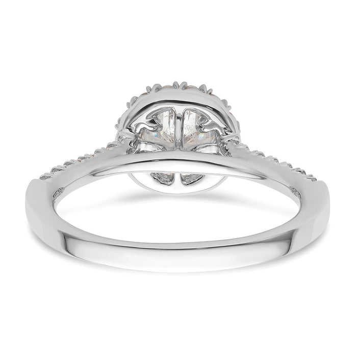 Buy 14K White Gold Halo Semi-Mount Engagement Ring | 1/3 Carat Diamonds, 3/4 Carat Center-5