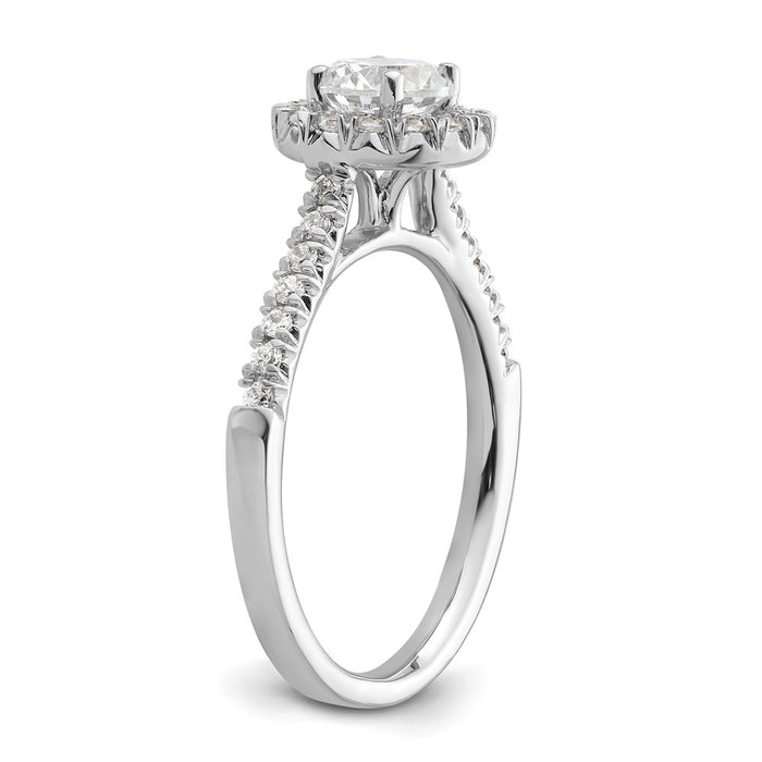 Buy 14K White Gold Halo Semi-Mount Engagement Ring | 1/3 Carat Diamonds, 3/4 Carat Center-6