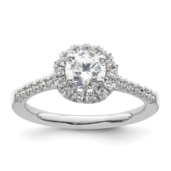 Buy 14K White Gold Halo Semi-Mount Engagement Ring | 1/3 Carat Diamonds, 3/4 Carat Center-1