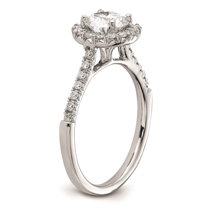Buy 14K White Gold Halo Engagement Ring, 2 Carat Semi-Mount, Stylish Value-6