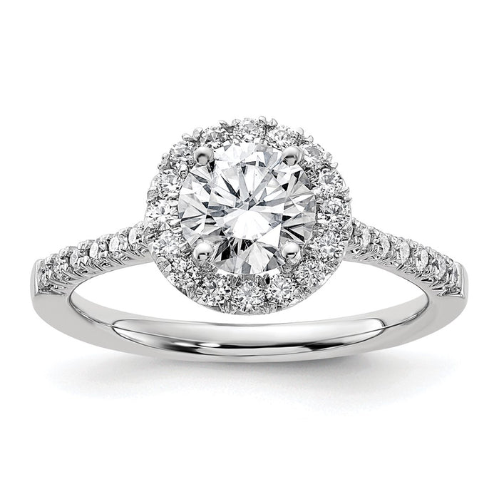 Buy 14K White Gold Halo Engagement Ring, 2 Carat Semi-Mount, Stylish Value-1