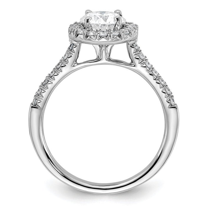 Buy Exclusive 14K White Gold Halo Semi-Mount Ring for 1 Carat Center, 1/3 Carat Diamonds-2