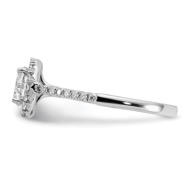 Buy Exclusive 14K White Gold Halo Semi-Mount Ring for 1 Carat Center, 1/3 Carat Diamonds-3