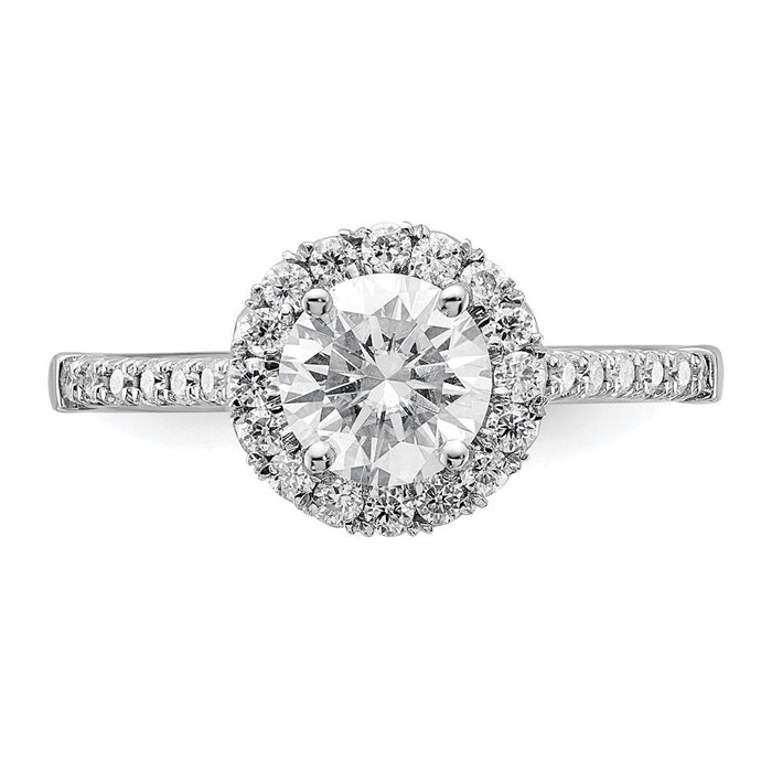 Buy Exclusive 14K White Gold Halo Semi-Mount Ring for 1 Carat Center, 1/3 Carat Diamonds-4