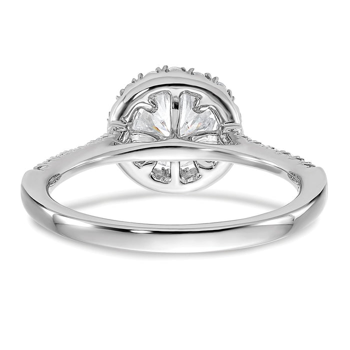 Buy Exclusive 14K White Gold Halo Semi-Mount Ring for 1 Carat Center, 1/3 Carat Diamonds-5