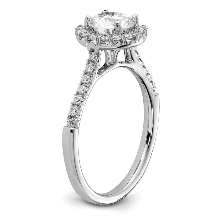 Buy Exclusive 14K White Gold Halo Semi-Mount Ring for 1 Carat Center, 1/3 Carat Diamonds-6
