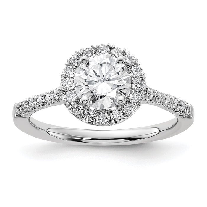 Buy Exclusive 14K White Gold Halo Semi-Mount Ring for 1 Carat Center, 1/3 Carat Diamonds-1