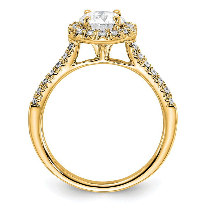 Buy Designer 14K Gold Round Halo Diamond Semi-Mount Engagement Ring - Luxury Value-2