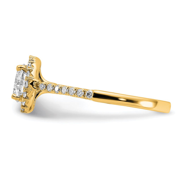 Buy Designer 14K Gold Round Halo Diamond Semi-Mount Engagement Ring - Luxury Value-3