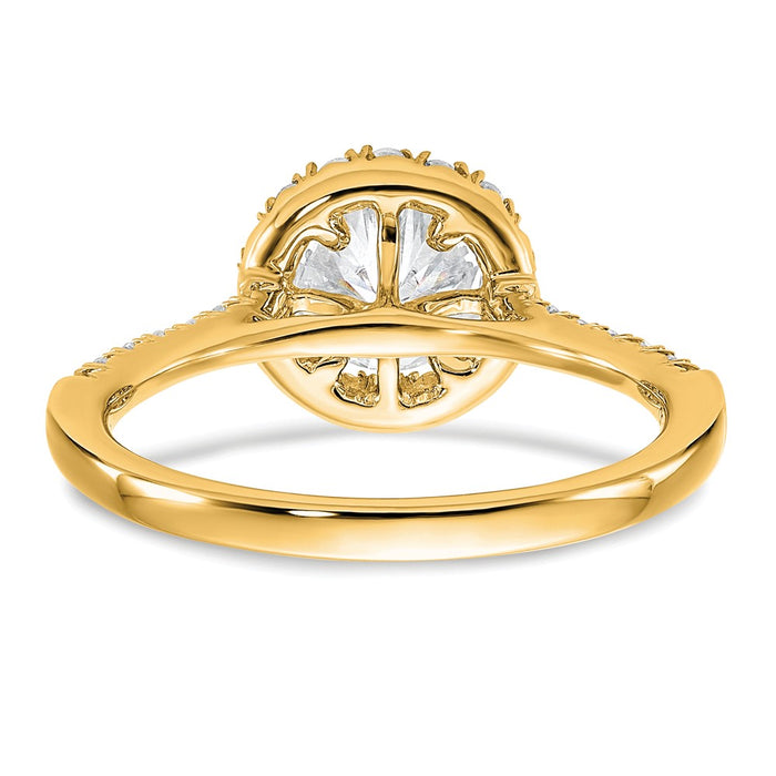Buy Designer 14K Gold Round Halo Diamond Semi-Mount Engagement Ring - Luxury Value-5