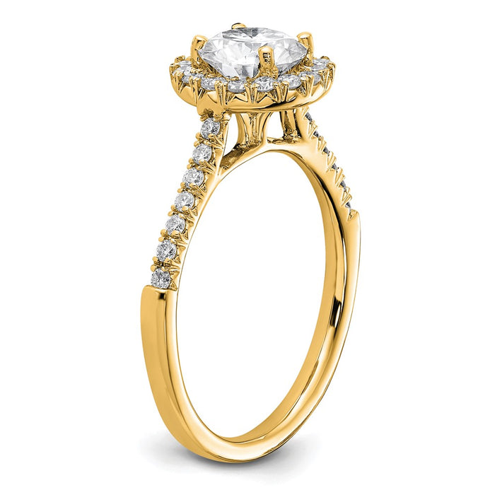 Buy Designer 14K Gold Round Halo Diamond Semi-Mount Engagement Ring - Luxury Value-6
