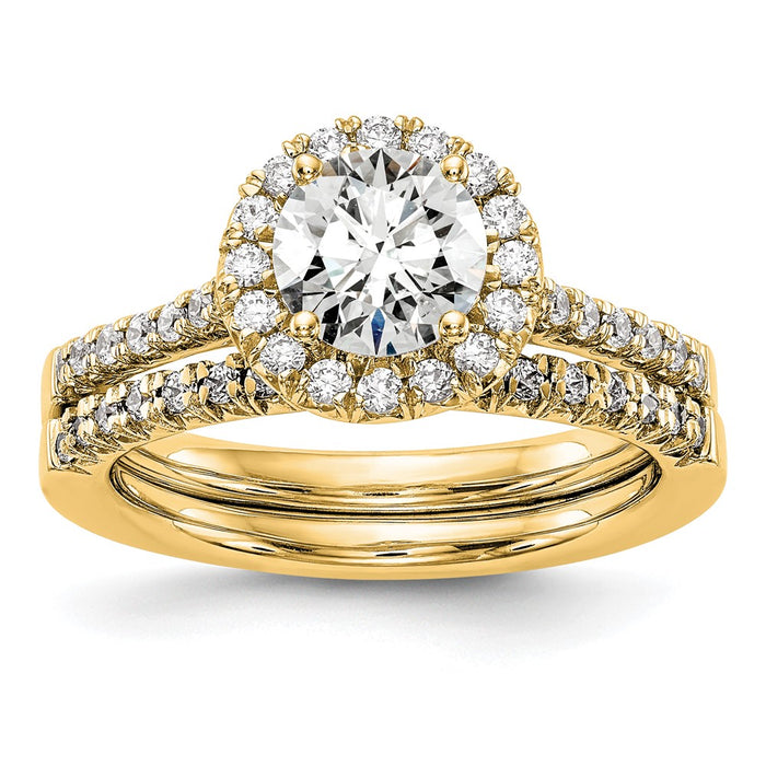 Buy Designer 14K Gold Round Halo Diamond Semi-Mount Engagement Ring - Luxury Value-7