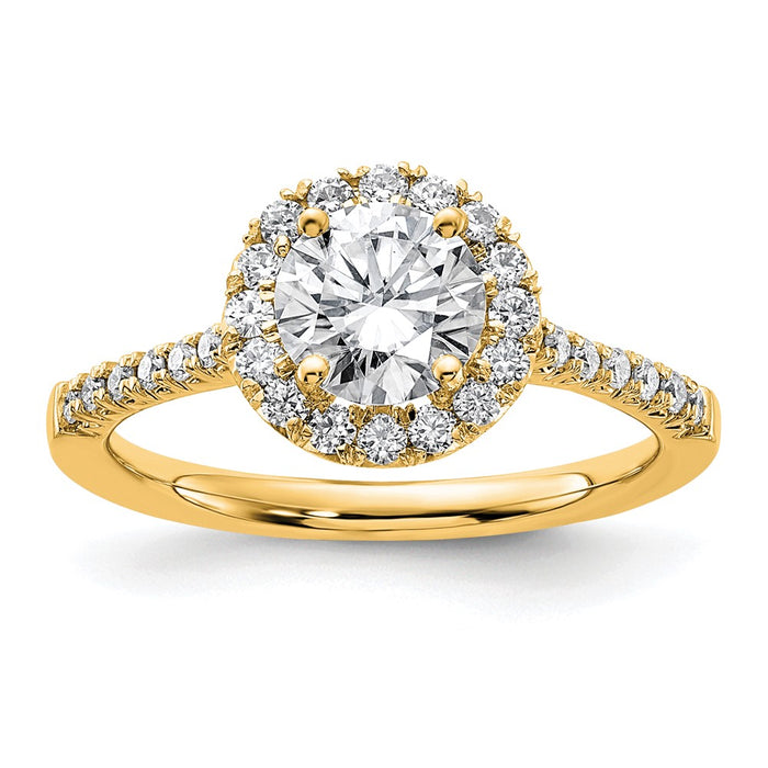Buy Designer 14K Gold Round Halo Diamond Semi-Mount Engagement Ring - Luxury Value-1