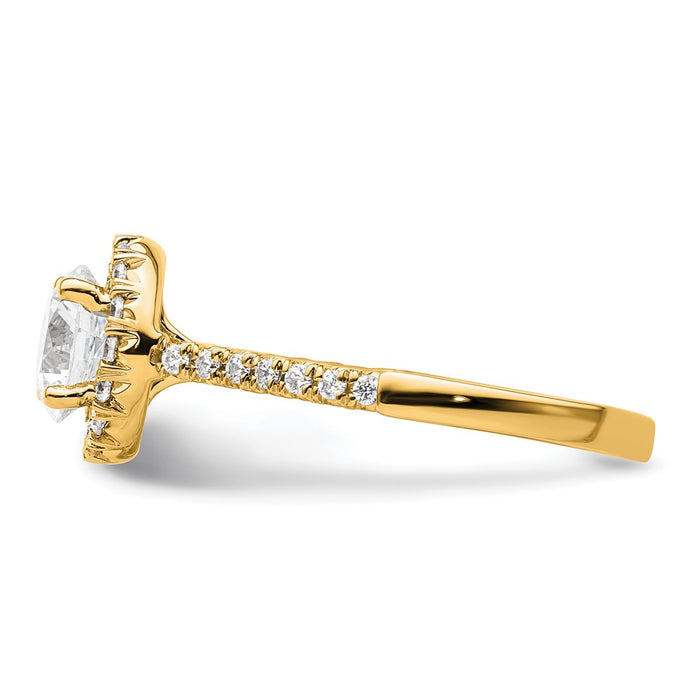 Buy Stylish 14K Gold Round Halo Diamond Semi-Mount Engagement Ring - 1.2CT-3