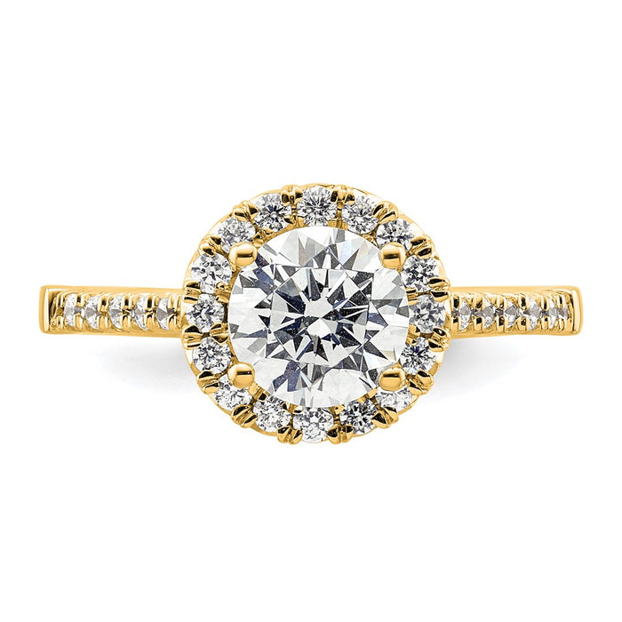 Buy Stylish 14K Gold Round Halo Diamond Semi-Mount Engagement Ring - 1.2CT-4