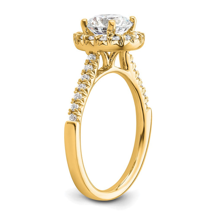 Buy Stylish 14K Gold Round Halo Diamond Semi-Mount Engagement Ring - 1.2CT-6