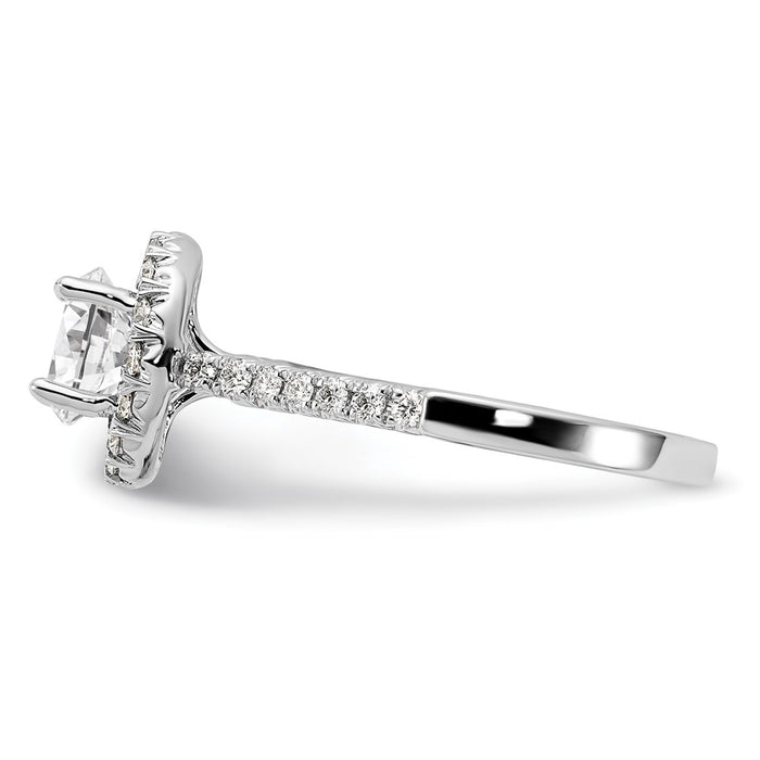Exclusive 14K White Gold Halo Semi-Mount Engagement Ring | 1.5 Carat Style Value-3