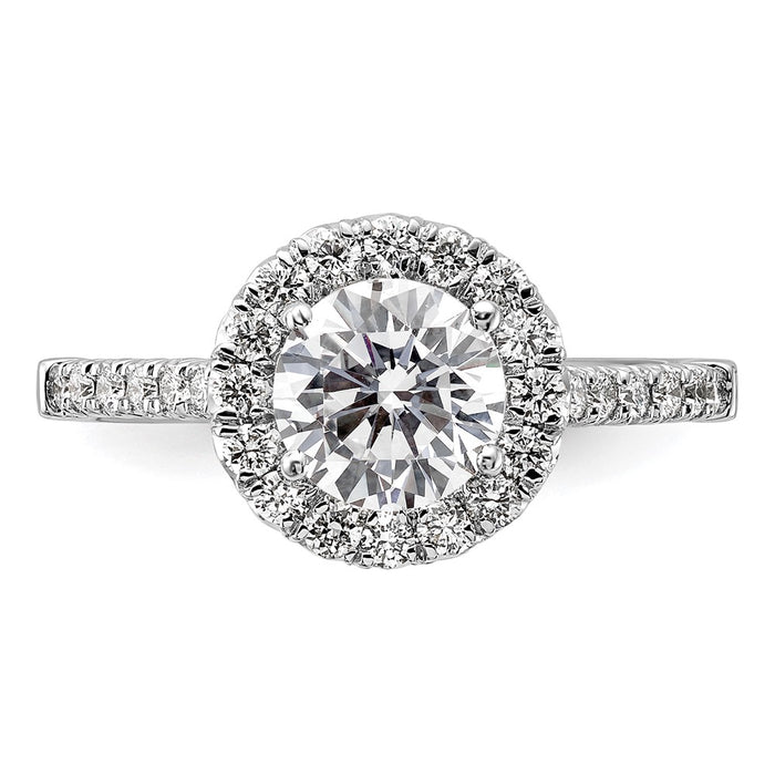 Exclusive 14K White Gold Halo Semi-Mount Engagement Ring | 1.5 Carat Style Value-4