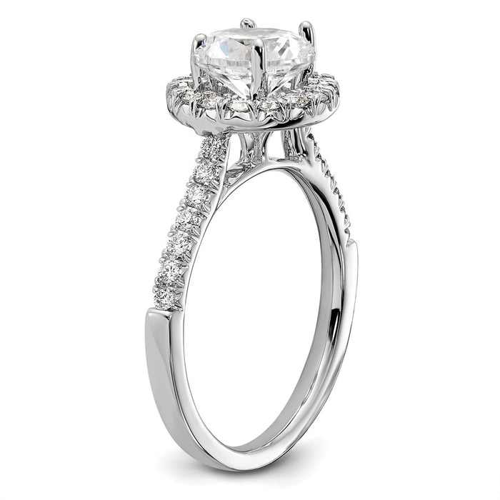 Exclusive 14K White Gold Halo Semi-Mount Engagement Ring | 1.5 Carat Style Value-6
