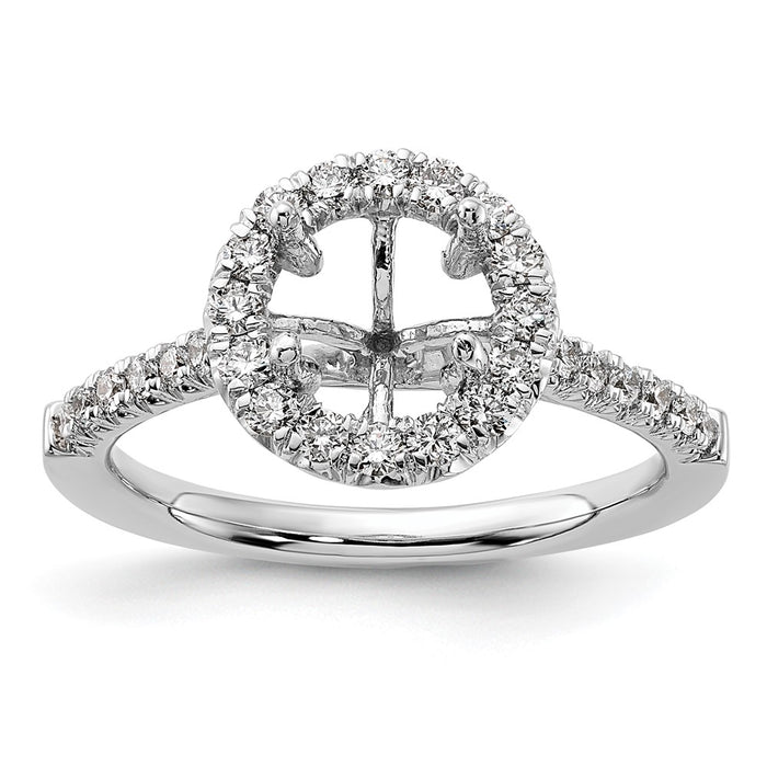 Exclusive 14K White Gold Halo Semi-Mount Engagement Ring | 1.5 Carat Style Value-7