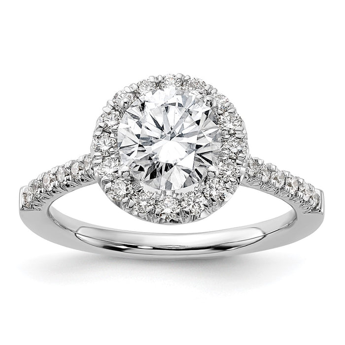 Exclusive 14K White Gold Halo Semi-Mount Engagement Ring | 1.5 Carat Style Value-1