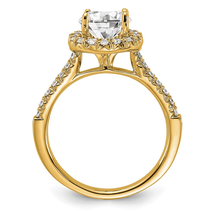 Buy 14K Gold Round Halo Diamond Semi-Mount Engagement Ring - Stylish Value!-2