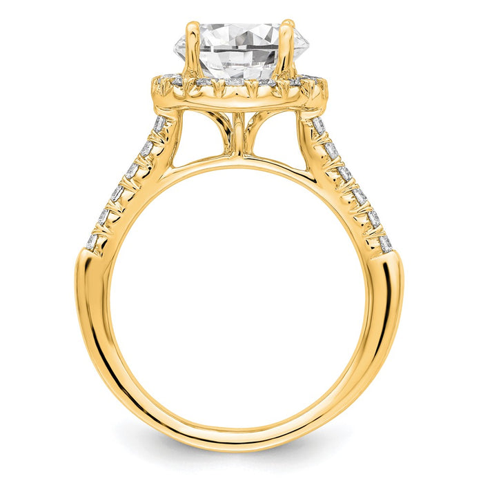 Buy Stylish 14K Yellow Gold Round Halo Diamond Semi-Mount Ring | Value Offer-2