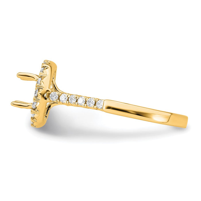 Buy Stylish 14K Yellow Gold Round Halo Diamond Semi-Mount Ring | Value Offer-3