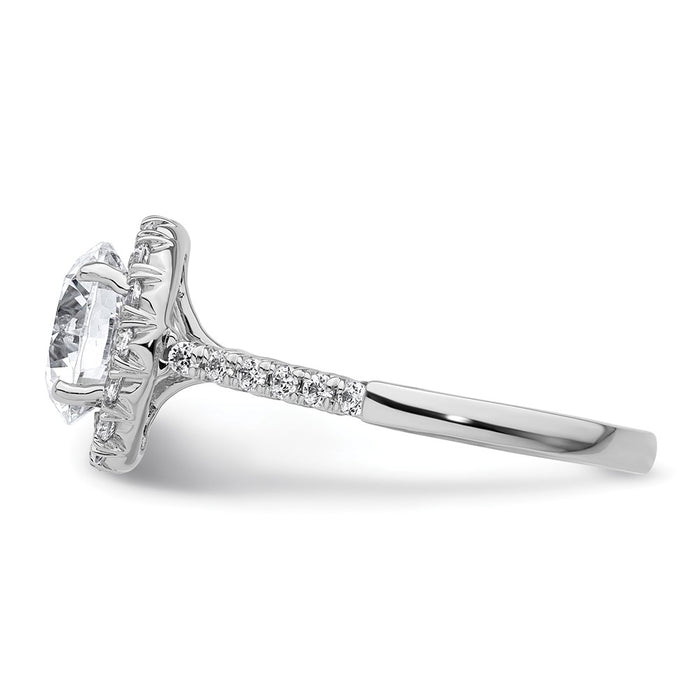 Buy 14K Lab-Grown Diamond Halo Semi-Mount Engagement Ring - Stylish & Affordable-3