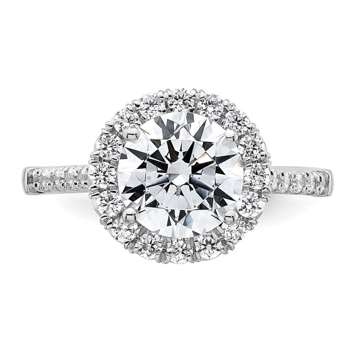 Buy 14K Lab-Grown Diamond Halo Semi-Mount Engagement Ring - Stylish & Affordable-4