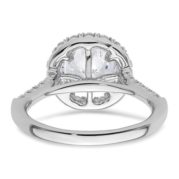 Buy 14K Lab-Grown Diamond Halo Semi-Mount Engagement Ring - Stylish & Affordable-5