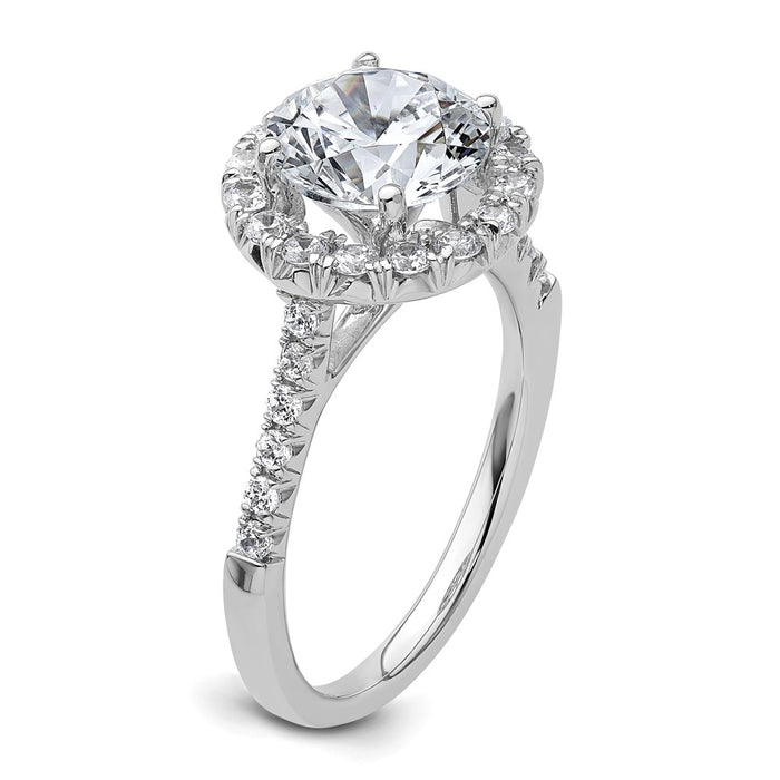 Buy 14K Lab-Grown Diamond Halo Semi-Mount Engagement Ring - Stylish & Affordable-6