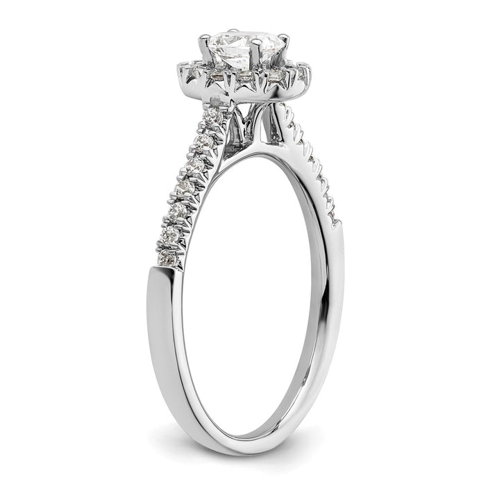 Designer 14K White Gold Halo Engagement Ring - 1/3 Carat Oval Center, Stylish Value-6