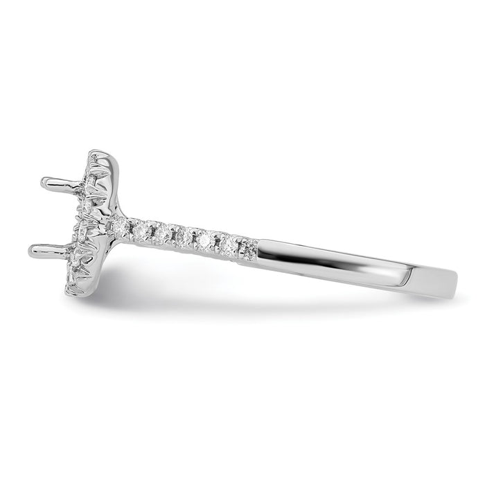 High-Quality 14K White Gold Halo Engagement Ring - 1/2 Carat Oval Center, Stylish Design-3