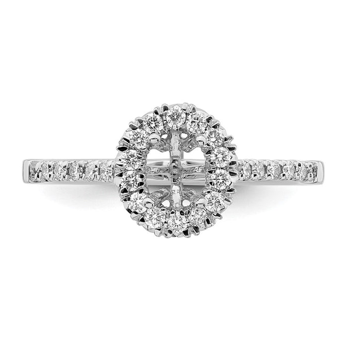 High-Quality 14K White Gold Halo Engagement Ring - 1/2 Carat Oval Center, Stylish Design-4