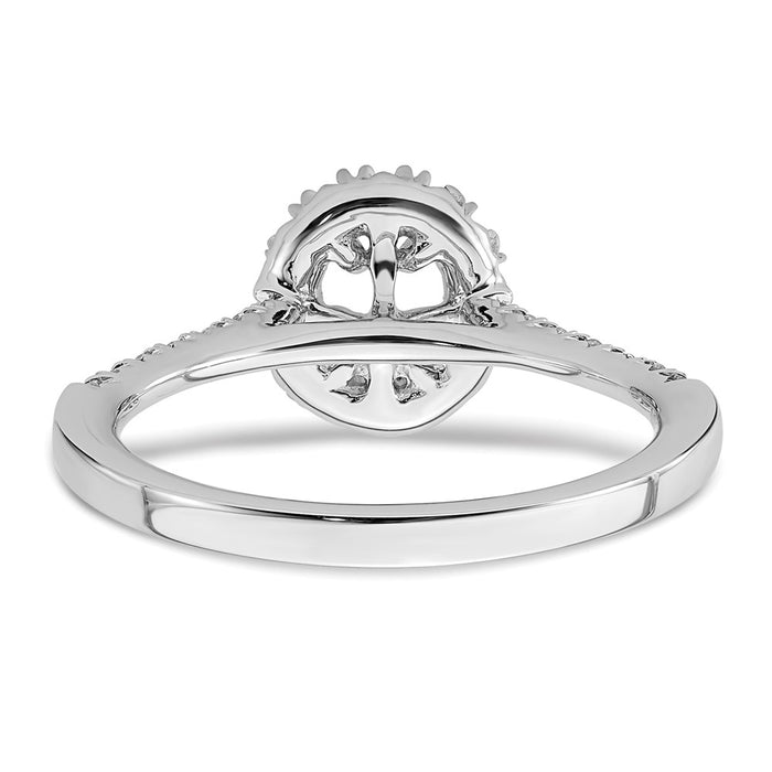 High-Quality 14K White Gold Halo Engagement Ring - 1/2 Carat Oval Center, Stylish Design-5
