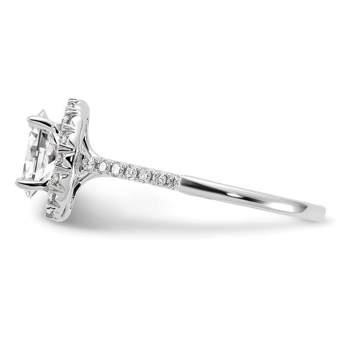 Exclusive 14K White Gold Halo Engagement Ring | 1 Carat Oval & Diamond Accents-3