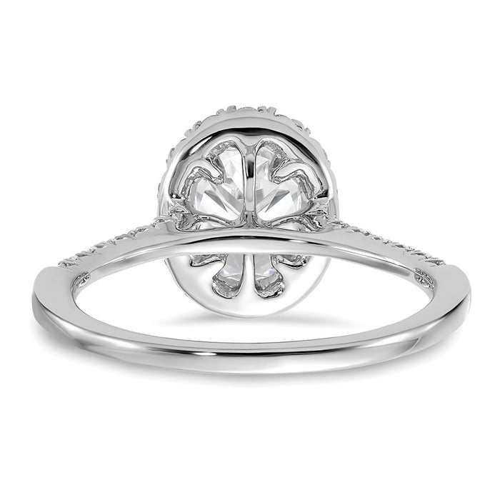 Exclusive 14K White Gold Halo Engagement Ring | 1 Carat Oval & Diamond Accents-5