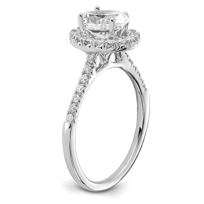 Exclusive 14K White Gold Halo Engagement Ring | 1 Carat Oval & Diamond Accents-6