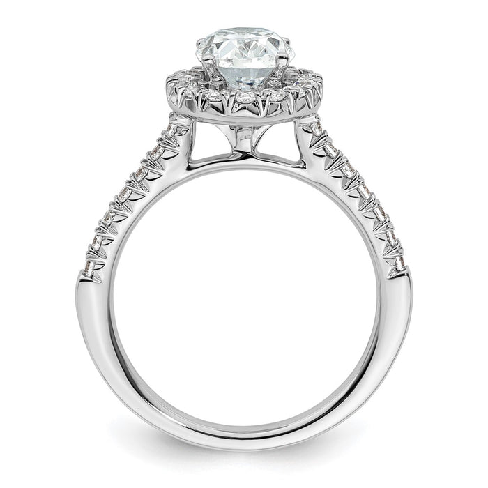 Buy Exclusive 14K White Gold Halo Semi-Mount Ring for 1.25 Carat Oval, Stylish Accents-2