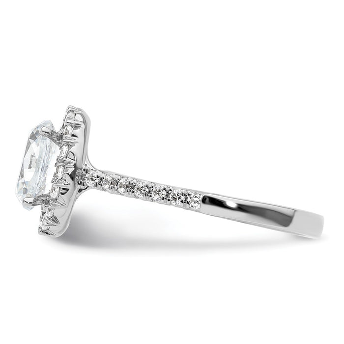 Buy Exclusive 14K White Gold Halo Semi-Mount Ring for 1.25 Carat Oval, Stylish Accents-3