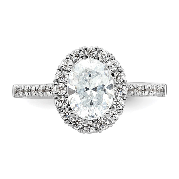 Buy Exclusive 14K White Gold Halo Semi-Mount Ring for 1.25 Carat Oval, Stylish Accents-4