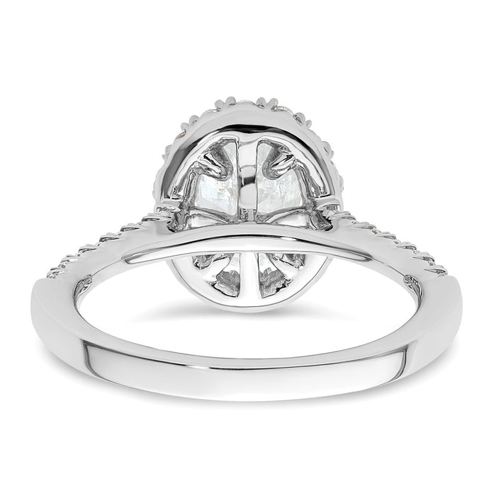 Buy Exclusive 14K White Gold Halo Semi-Mount Ring for 1.25 Carat Oval, Stylish Accents-5