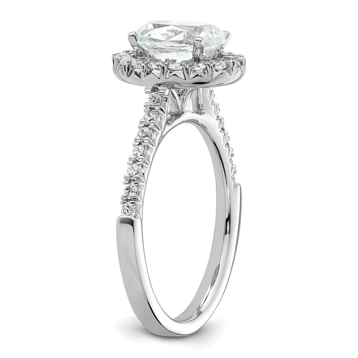 Buy Exclusive 14K White Gold Halo Semi-Mount Ring for 1.25 Carat Oval, Stylish Accents-6