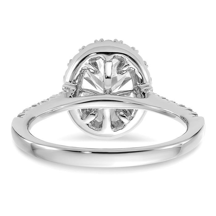 Exclusive 14K White Gold Halo Engagement Ring, 1.5 Carat Oval Center, Stylish Diamond Accents-5