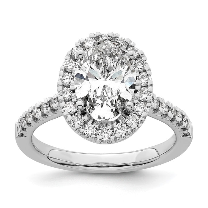 Buy Stylish 14K White Gold 2 Carat Oval Halo Engagement Ring with 1/2 Carat Lab-Grown Diamond-1
