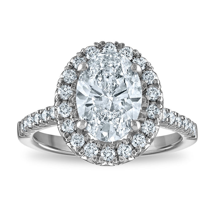 Buy Exclusive 3.08ct Oval Lab-Grown Diamond Ring in 14K White Gold Halo-1