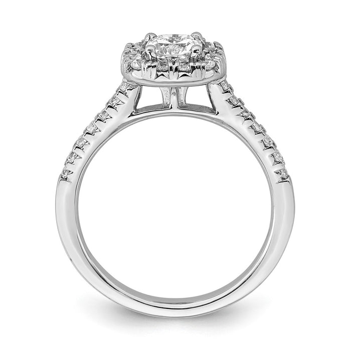 Buy Exclusive 14K White Gold Halo Engagement Ring - 1/2 Carat Cushion & Diamond Accents-2