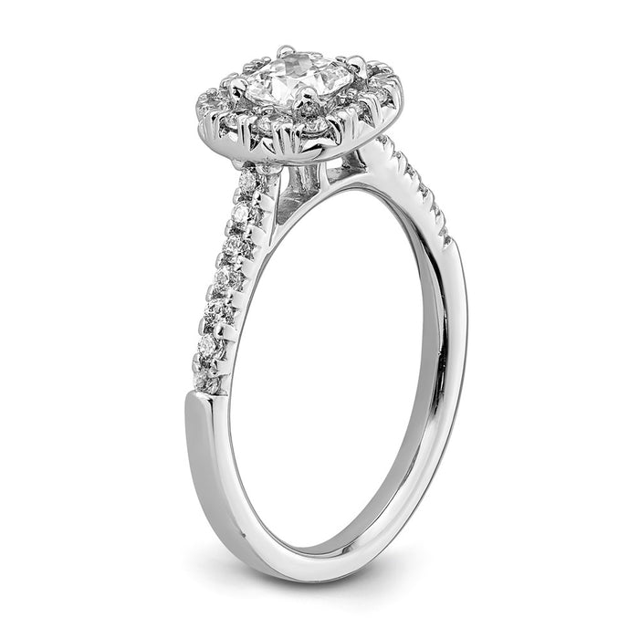 Buy Exclusive 14K White Gold Halo Engagement Ring - 1/2 Carat Cushion & Diamond Accents-6